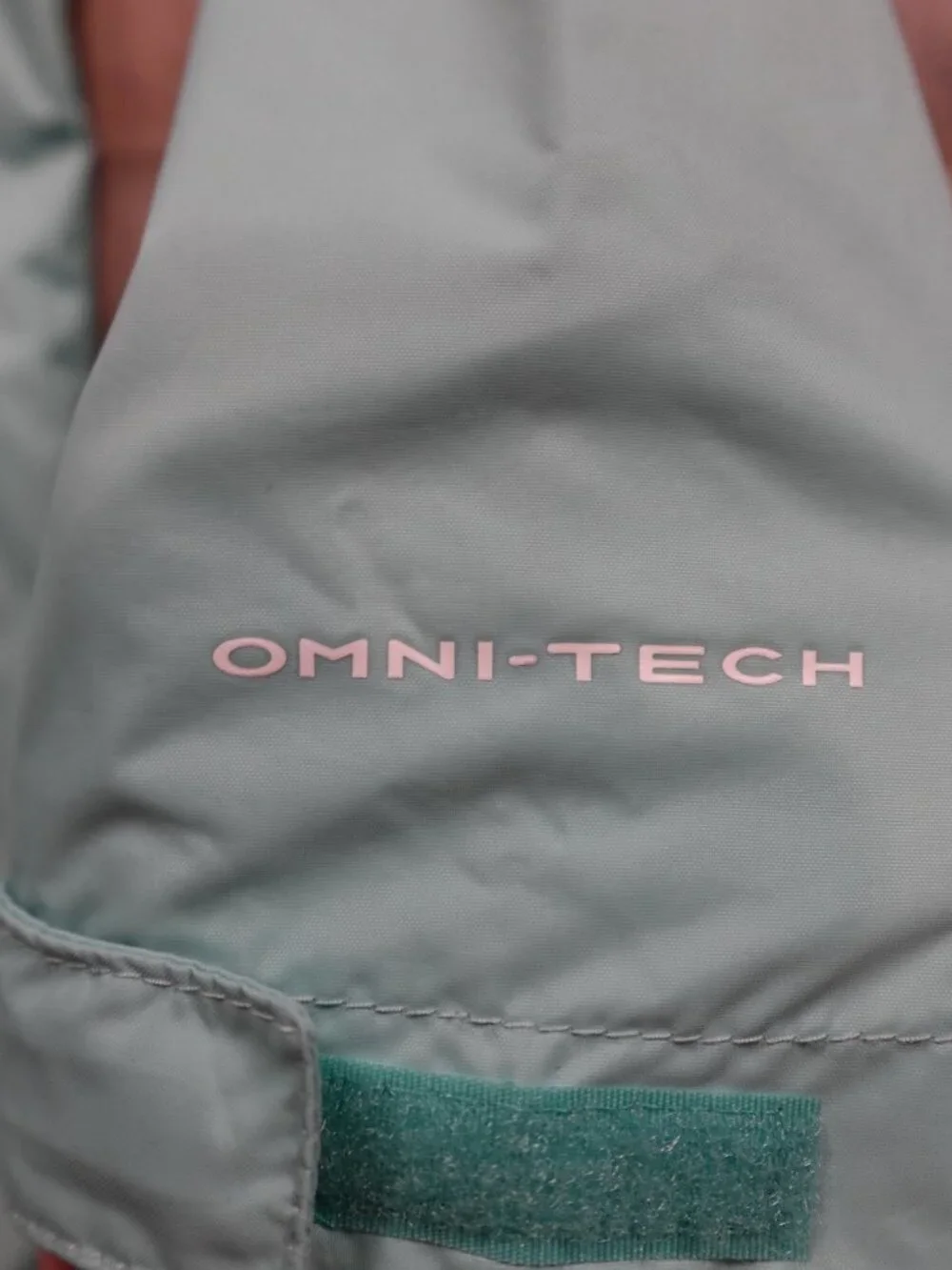 Columbia Omni-Tech Rain Jacket Girls Medium 10/12 Light Aqua Hooded